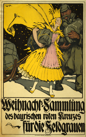 Christmas Appeal by the Bavarian Red Cross, pub. Munich, c.1914-18 (colour litho)