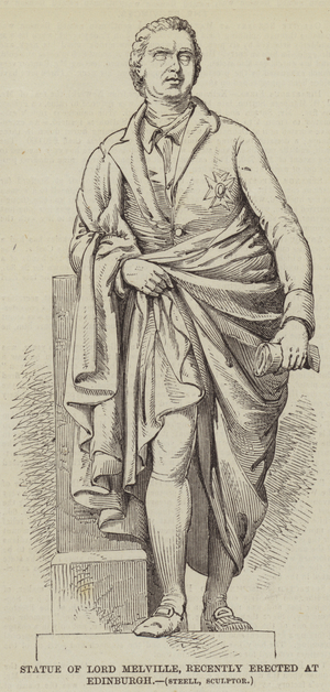 Statue of Lord Melville, recently erected at Edinburgh (engraving)