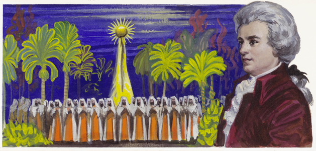 Mozart (gouache on paper)