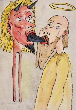 Devil and Saint, 2000  (watercolour on paper)