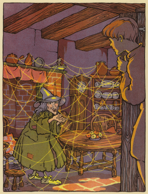In Cobweb Cottage (colour litho)