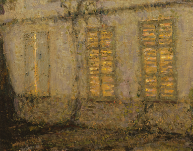 Closed shutters, moonlight, Gerberoy, c.1932 (oil on canvas)