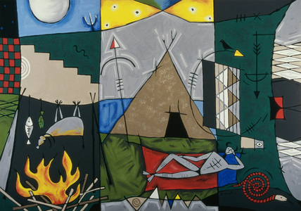 Camp Fire (acrylic on canvas)