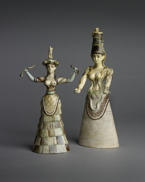 Replica figurine of a Snake Goddess, 1903-06 (ceramic, pigment)