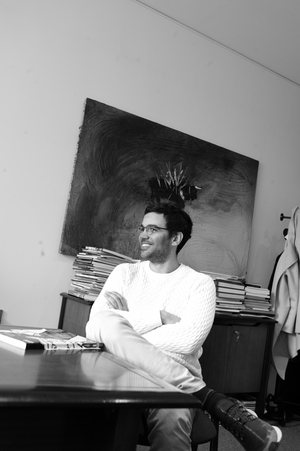 Portrait of Philippe Marin (b/w photo, March 19, 2019)