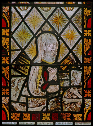 The east window depicting the Virgin Mary (stained glass)