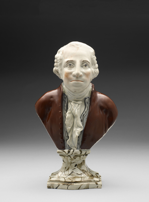 Bust of George Washington, c. 1782-1795 (lead-glazed earthenware (pearlware) with overglaze enamel)