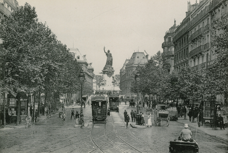 La Rue du Temple et la Place de la Republique, Temple Street and Place of the Republic (photogravure)