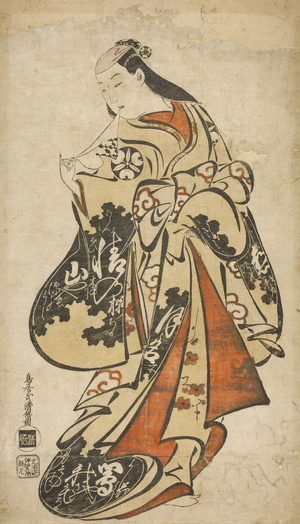 The Actor Tsutsui Kichijuro, c.1704 (hand-coloured woodblock print)