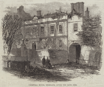 Cromwell House, Highgate, after the late Fire (engraving)