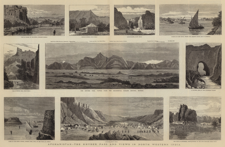 Afghanistan, the Khyber Pass and Views in North Western India (engraving)