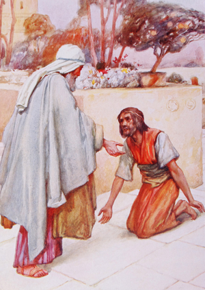 Painting depicting the return of the prodigal son