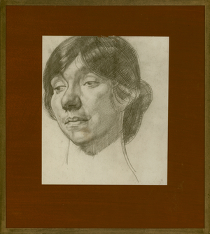 Portrait of an Italian model, late 1920s (pencil on paper) 