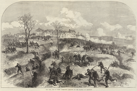 The Civil War in Paris, Communists defeated on the Plateau of Chatillon (engraving)