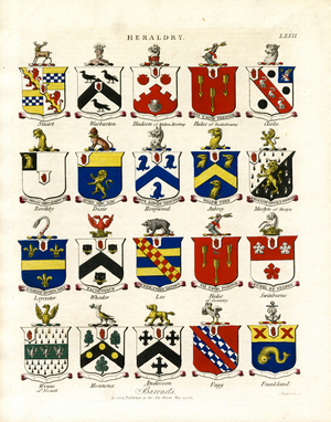 Heraldic Arms of English Baronets;Plate LXXII, 1810 (print)