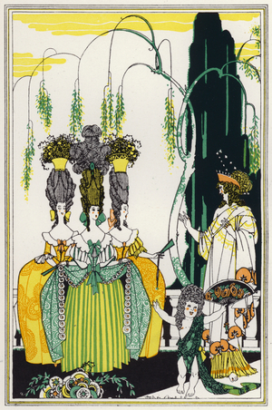Illustration for "Rogues In Porcelain", A Miscellany of Eighteenth Century Poems (colour litho)