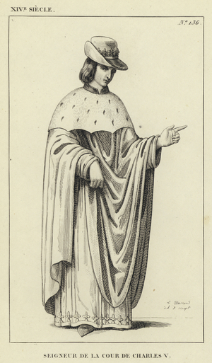 XIV Siecle, Seigneur de la Cour de Charles V (engraving)