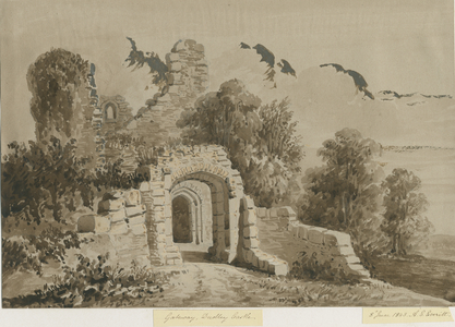 Dudley Castle - The Gateway: red-sepia wash drawing, 8 Jun 1843 (drawing)