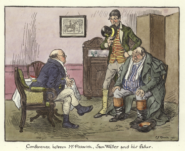 Illustration for the Pickwick Papers (colour litho)
