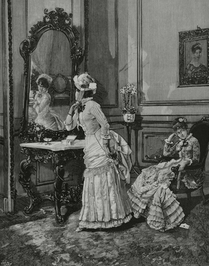 "The dresser", by Vela after a painting by Antonio Cabral Bejarano (1788-1861), 1882 (engraving)