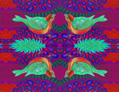 Tree sparrow pattern, 2015,(oil on canvas)