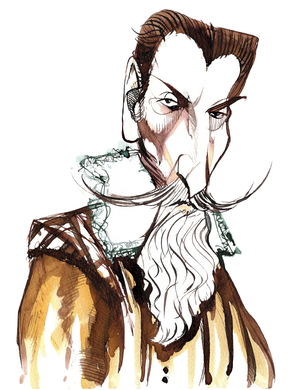 Claudio Monteverdi (1567 - 1643) Italian composer, gambist, singer and Roman Catholic priest, caricature