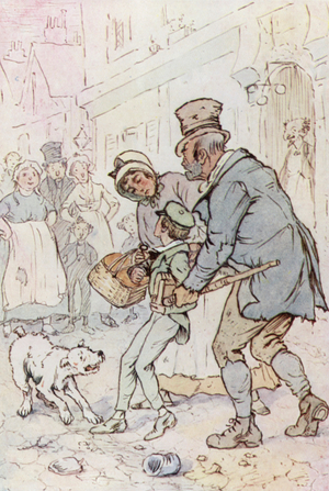 Illustration for Oliver Twist (colour litho)