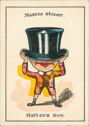 Happy Families: Master Shiner, Hatter's Son (colour litho)