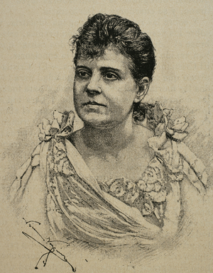 Carlota de Mena  Zamora (1845-1902). Catalan actress. Portrait (engraving)