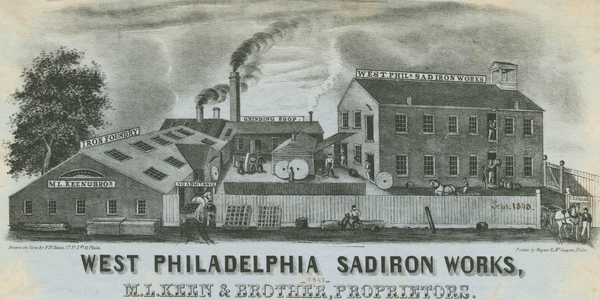 West Philadelphia Sadiron Works, M.L. Keen & Brother, Proprietors, printed by Wagner & M'Guigan, September 1848 (litho)
