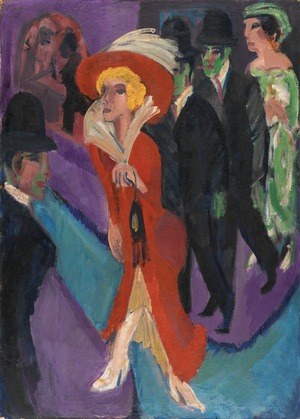 Street with Red Streetwalker, 1914-25 (oil on canvas)