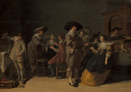 Distinguished Company in a Room, c.1630 (oil on panel)