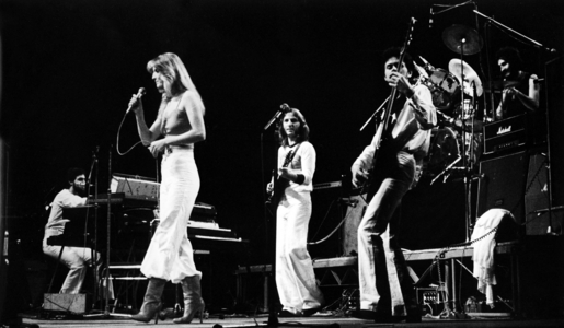 Musician Veronika Fischer (GDR) and her band during a concert,..., 1976 (photo)
