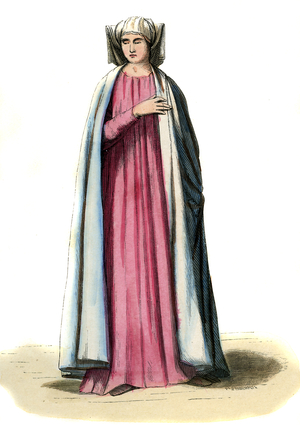 Roman noblewoman -female costume from 14th century