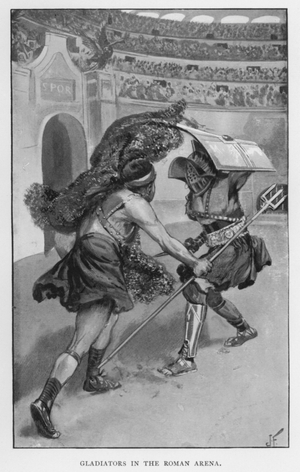 Gladiators in the Roman Arena (litho)