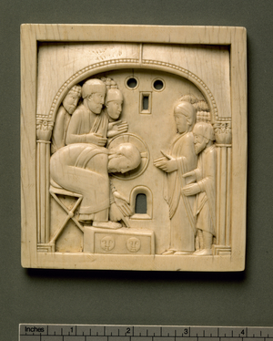 Altar frontal showing Christ and the Adulteress