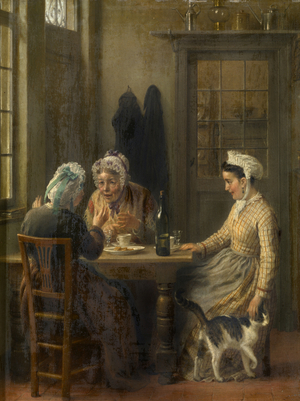 Afternoon Coffee (oil on panel)