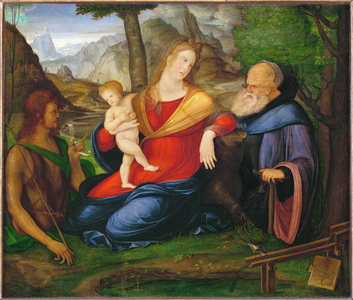 Virgin and child between Saint John Baptist and Saint Anthony Abbas …