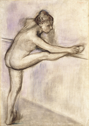Dancer at the Bar, 1884-1888 (charcoal heightened with pastel on paper)