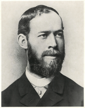 Heinrich Hertz (1857-94), German Physicist, Proved the existence of Electromagnetic Waves, Head and Shoulders Portrait, 1890's (b/w photo)