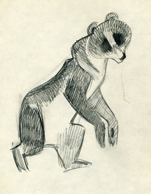 Illustration from 'The Story of the Three Bears', tale adapted by Leo Tolstoy, 1872 (pencil on paper)