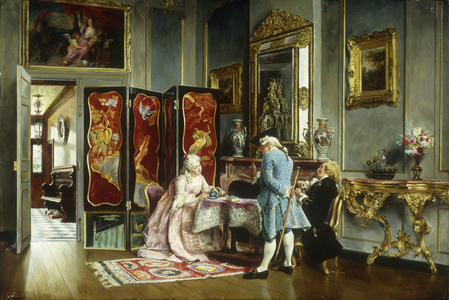 Figures in an Elegant Interior, 1879 (oil on panel)