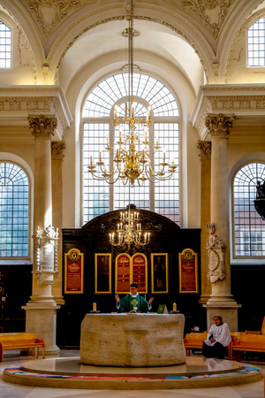Church of St Stephen Walbrook, London, U.K. Altar by Henry Moore. (photo)