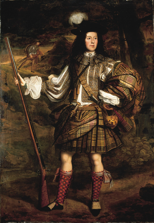 A Highland Chieftain: Portrait of Lord Mungo Murray (oil on canvas)