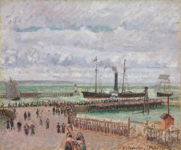 Entrance to the Port of Le Havre and the West Breakwaters, Luminous Grey Weather; Entree du port du Havre et le briselames ouest, temps gris lumineux, 1903 (oil on canvas)