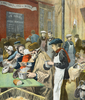 Charite des etudiants parisiens, 1894 (illustration)