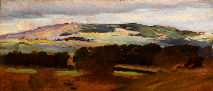 Landscape with Oaks (w/c on paper)