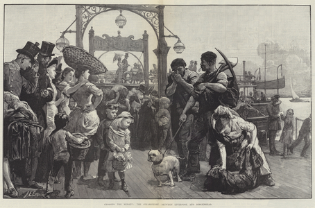 Crossing the Mersey, the Steam-Ferry between Liverpool and Birkenhead (engraving)