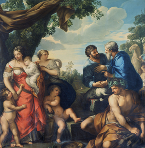 Meeting of Jacob and Laban (oil on canvas)