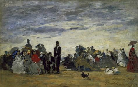 The Beach at Trouville (La Plage a Trouville) 1864 (Oil on canvas)